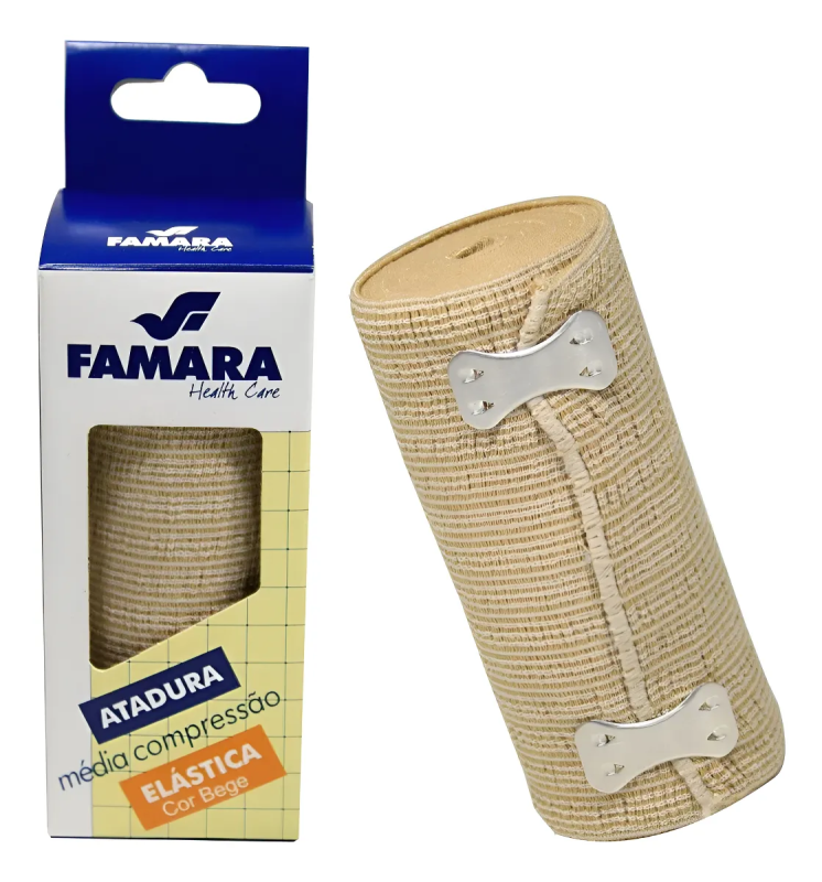 ATADURA ELÁSTICA MÉDIA COMP. 10CM X 1,3M FAMARA