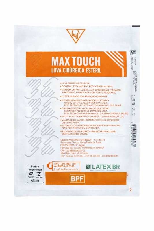 LUVA CIRÚRGICA ESTÉRIL7.0 MAX TOUCH
