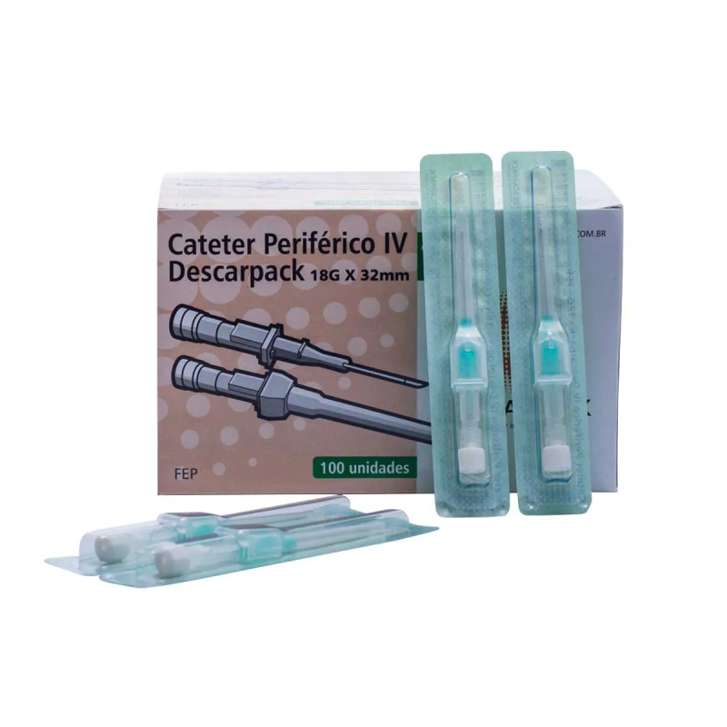 CATETER PERIFÉRICO 18G DESCARPACK CAIXA COM 100 UNIDADES
