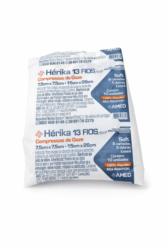 COMPRESSA GAZE 13 FIOS ESTÉRIL AMÉRICA