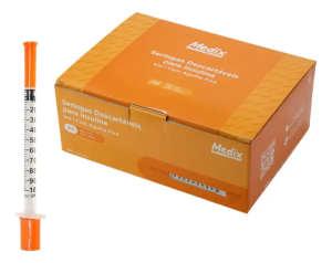 SERINGA 1ML INSULINA MEDIX CAIXA COM 100 UNIDADES