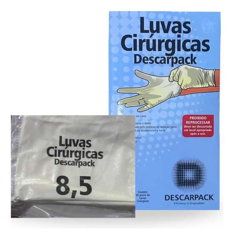 LUVA CIRURGICA ESTERIL 8,5 DESCARPACK